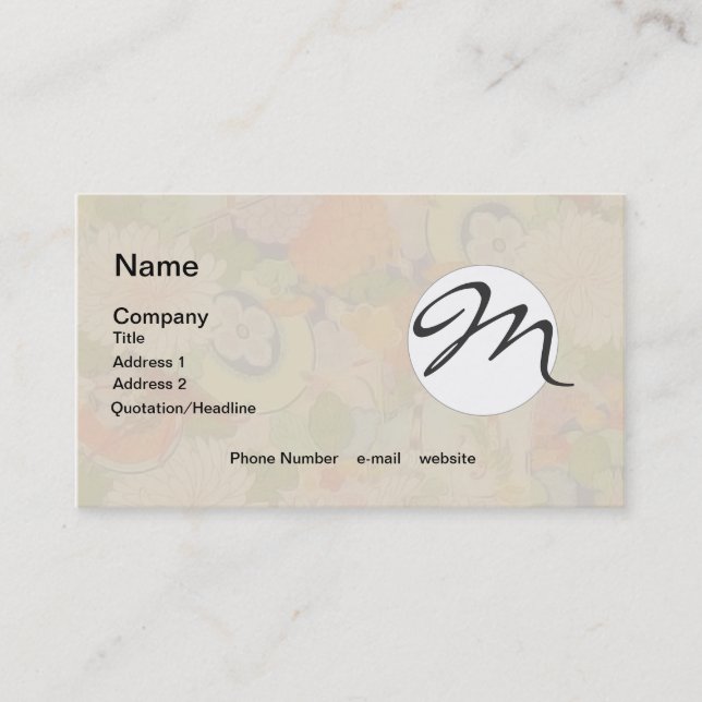 Kimono Flower Pink Floral Pattern Business Card (Front)