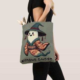 Kimono ghost - Trick or treat - Happy halloween Tote Bag