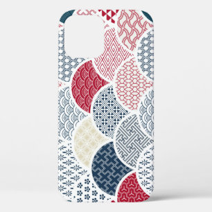 Kimono Line Art: Traditional Geometric Pattern iPhone 12 Case