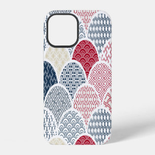 Kimono Line Art: Traditional Geometric Pattern iPhone 12 Case