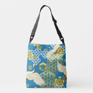 Kimono pattern inspired japanese fabric crossbody bag