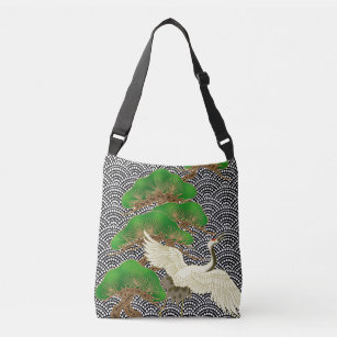 Kimono pattern inspired japanese fabric crossbody bag