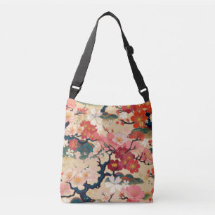 Kimono pattern inspired japanese fabric crossbody bag