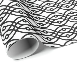 Kimono print, black on white wrapping paper