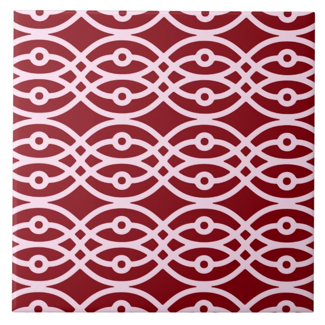 Kimono print, burgundy and pink tile (Front)