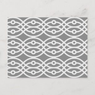 Kimono print, dark grey and silver grey postcard