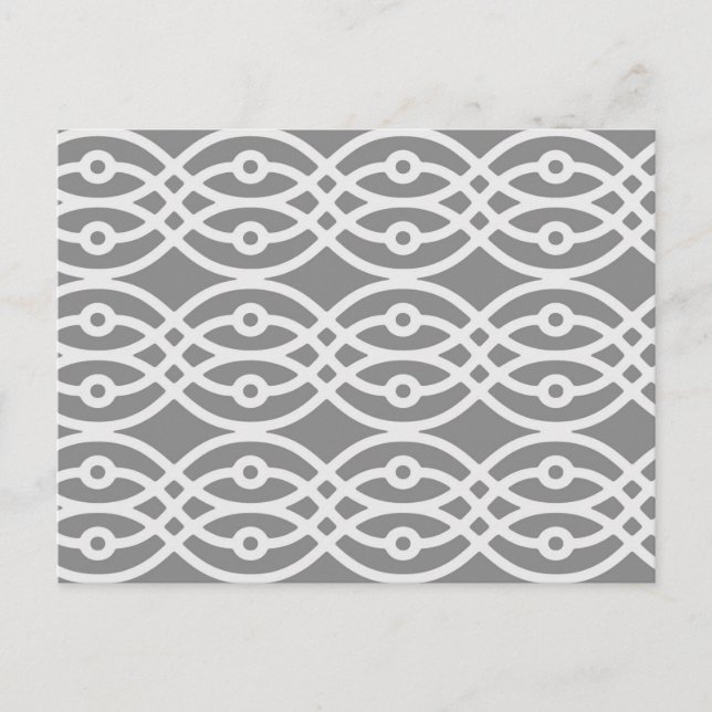 Kimono print, dark grey and silver grey postcard (Front)