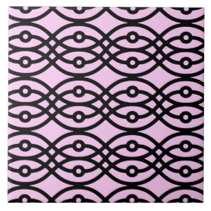 Kimono print, ice pink and black tile