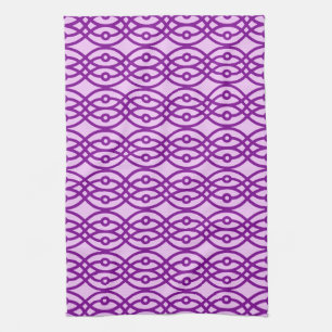 Kimono print, lavender and purple tea towel