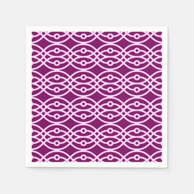 Kimono print, plum and pink napkin (Front)