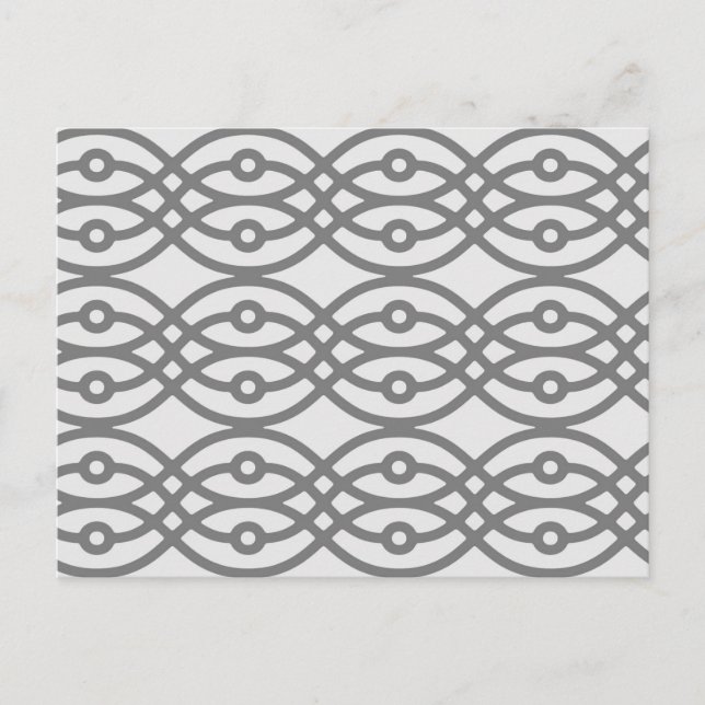 Kimono print, silver grey with dark grey postcard (Front)
