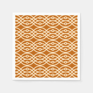 Kimono print, terracotta and peach napkin