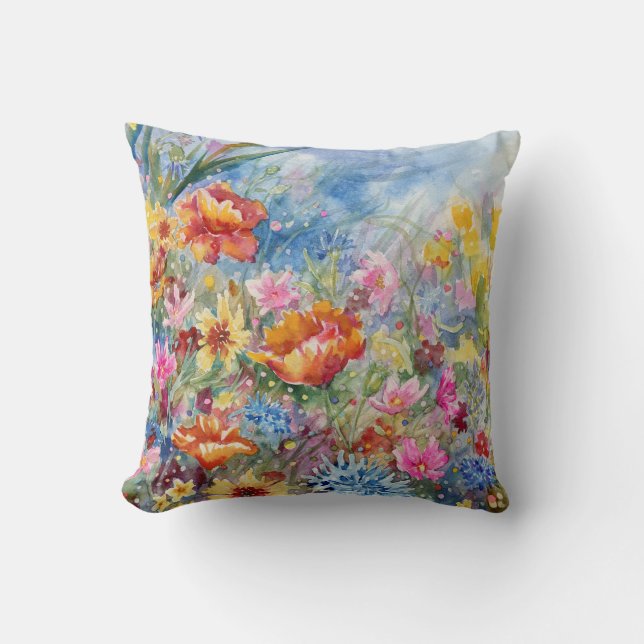 Kim's Meadow Throw Pillow (Front)