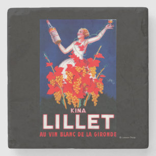 Kina Lillet Vintage PosterEurope Stone Coaster