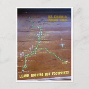 kinabalu trail footprint postcard