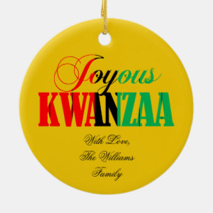 Kinara Candle Colours Joyous Kwanzaa Ceramic Ornament
