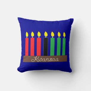 Kinara for Kwanzaa:  Dark Blue Cushion