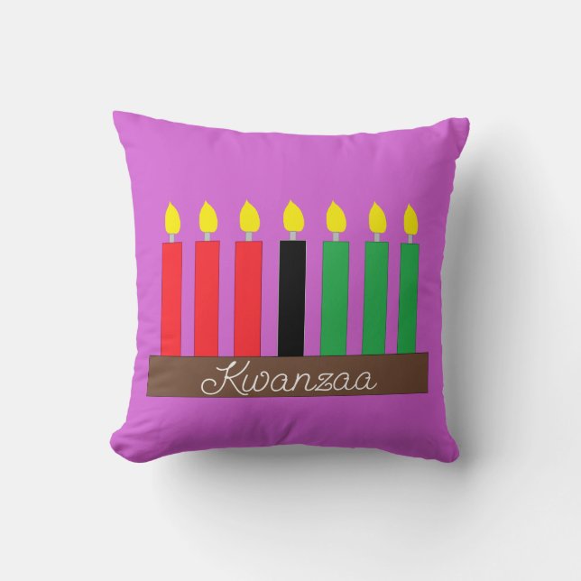 Kinara for Kwanzaa:  Lavender Cushion (Front)