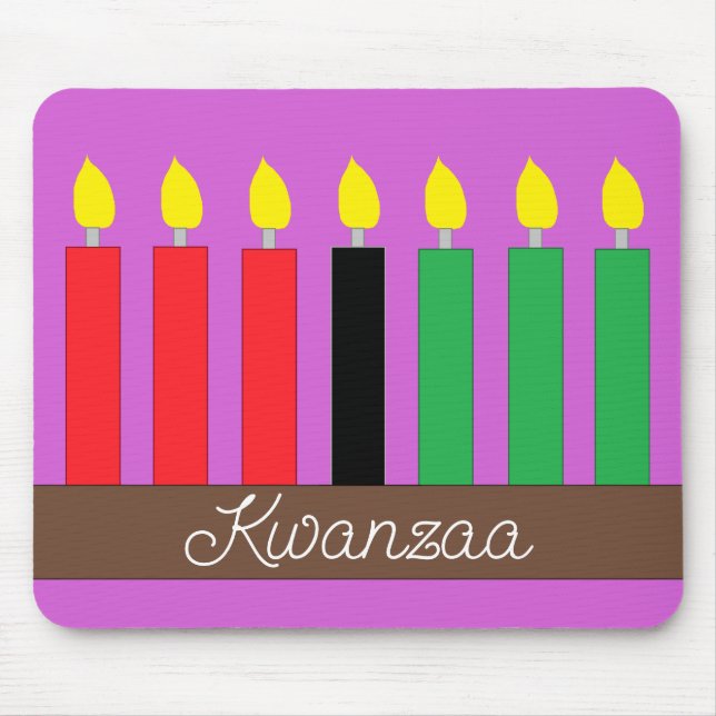 Kinara for Kwanzaa:  Lavender  Mouse Pad (Front)