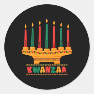 Kinara Seven Candles Principles Of Kwanzaa Happy K Classic Round Sticker
