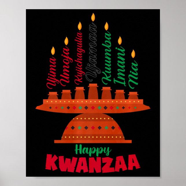 Kinara Seven Candles Principles Of Kwanzaa Happy K Poster (Front)