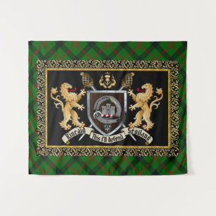Kincaid Clan Badge & Motto w/Lions Tapestry
