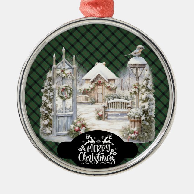 Kincaid Scottish Clan Tartan Christmas Metal Ornament (Front)