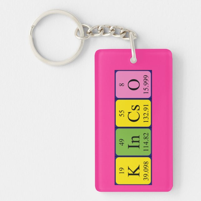 Kincsö periodic table name keyring (Front)