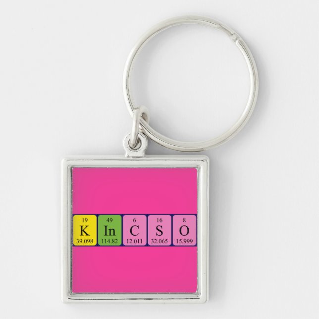 Kincsö periodic table name keyring (Front)