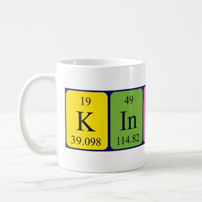 Kincsö periodic table name mug (Left)