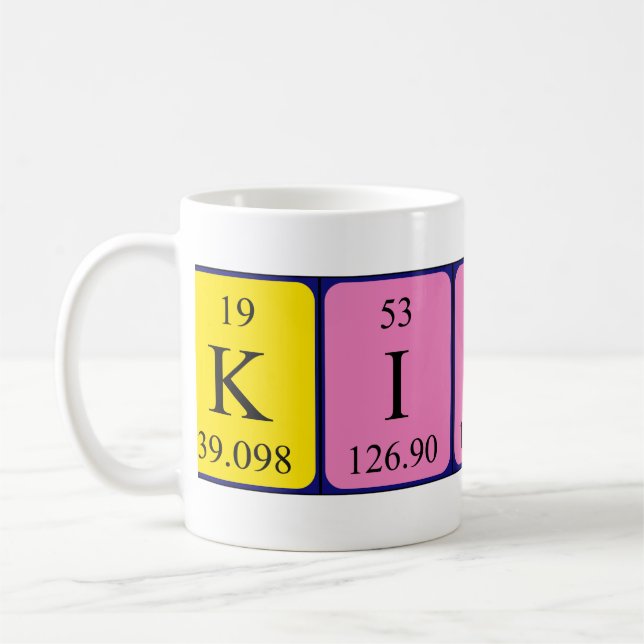 Kincsö periodic table name mug (Left)