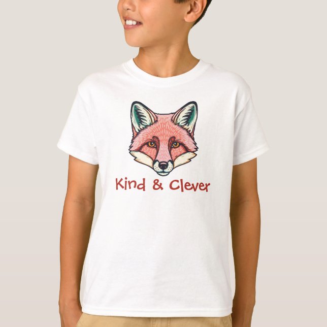 Kind and clever fox customizable Kids T-Shirt  (Front)