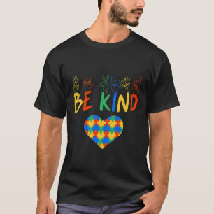 Kind Asl American Sign Language Autism Awareness T-Shirt