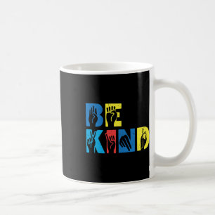 Kind Asl Love Sign Language Hand Autism Awareness Coffee Mug