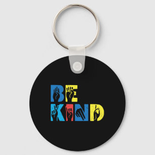 Kind Asl Love Sign Language Hand Autism Awareness  Key Ring