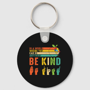 Kind Autism Awareness Asl Hands Sign Mum Teacher K Key Ring