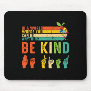 Kind Autism Awareness Asl Hands Sign Mum Teacher K Mouse Pad