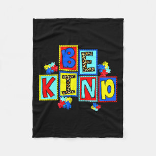Kind Autism Awareness Asl Kindness Autism Mum Teac Fleece Blanket