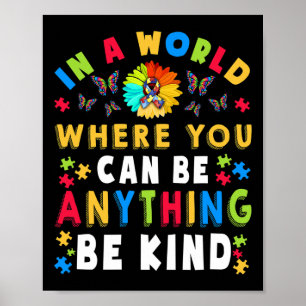 Kind Autism Awareness Asl Mum Teacher Kindness 18 Poster