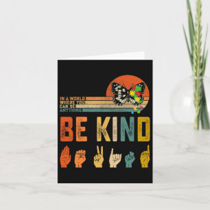 Kind Autism Awareness Asl Mum Teacher Kindness 6 Card