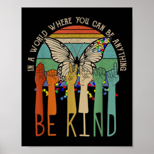 Kind Autism Awareness Asl Mum Teacher Kindness  Poster