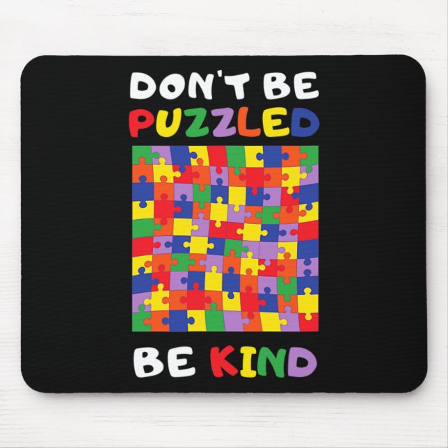 Kind Autistic Puzzle Autism Awareness 2022 Asl Mum Mouse Pad (Front)