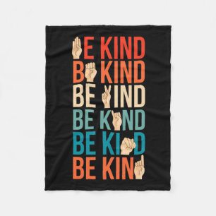 Kind Deaf-mute Sign-language Fleece Blanket
