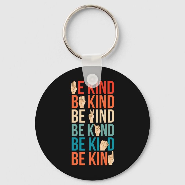 Kind Deaf-mute Sign-language  Key Ring (Front)