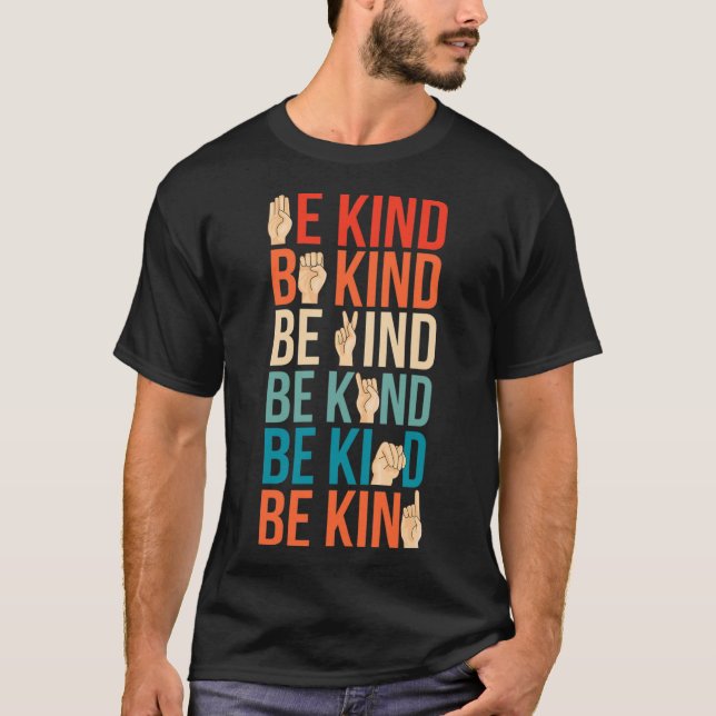 Kind Deaf-mute Sign-language  T-Shirt (Front)