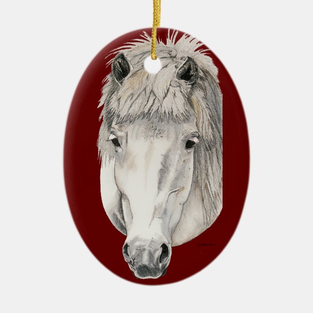 Kind Eyes - Icelandic Horse Ceramic Ornament (Front)