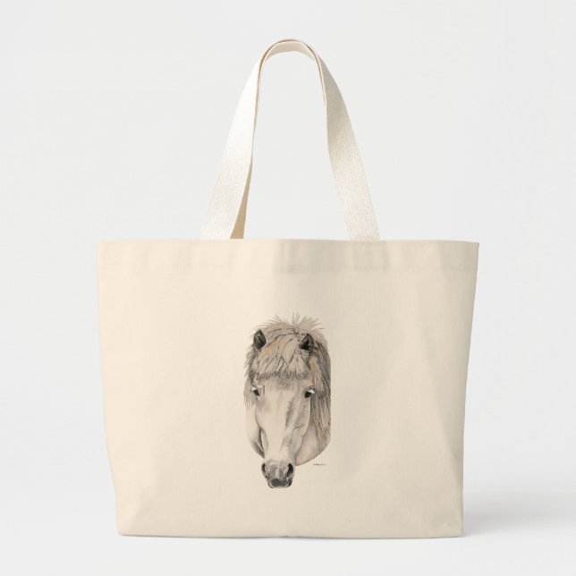 Kind Eyes Icelandic Horse Large Tote Bag (Front)