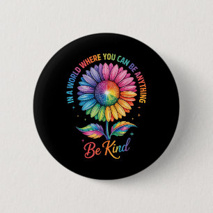Kind Flower Rainbow Lgbtq Trans Biual Gay Lesbian 6 Cm Round Badge