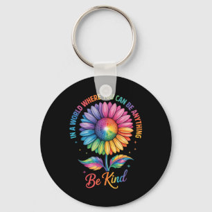 Kind Flower Rainbow Lgbtq Trans Biual Gay Lesbian Key Ring