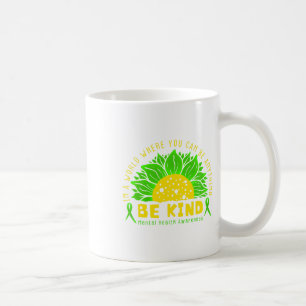 Kind Green Ribbon Sunflower Mental Health Awarenes Coffee Mug
